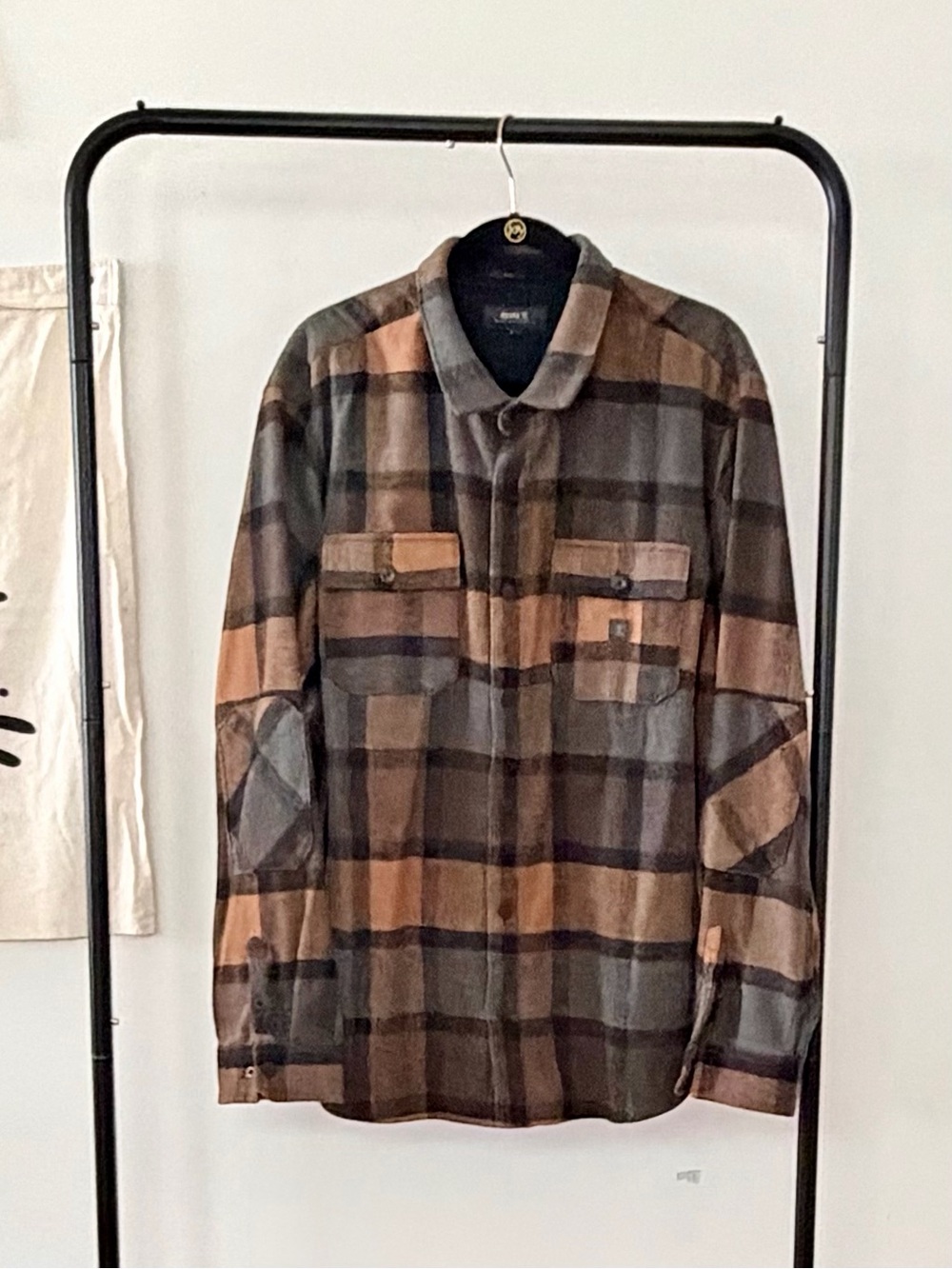 Lightweight Brown Plaid Shirt Jacket